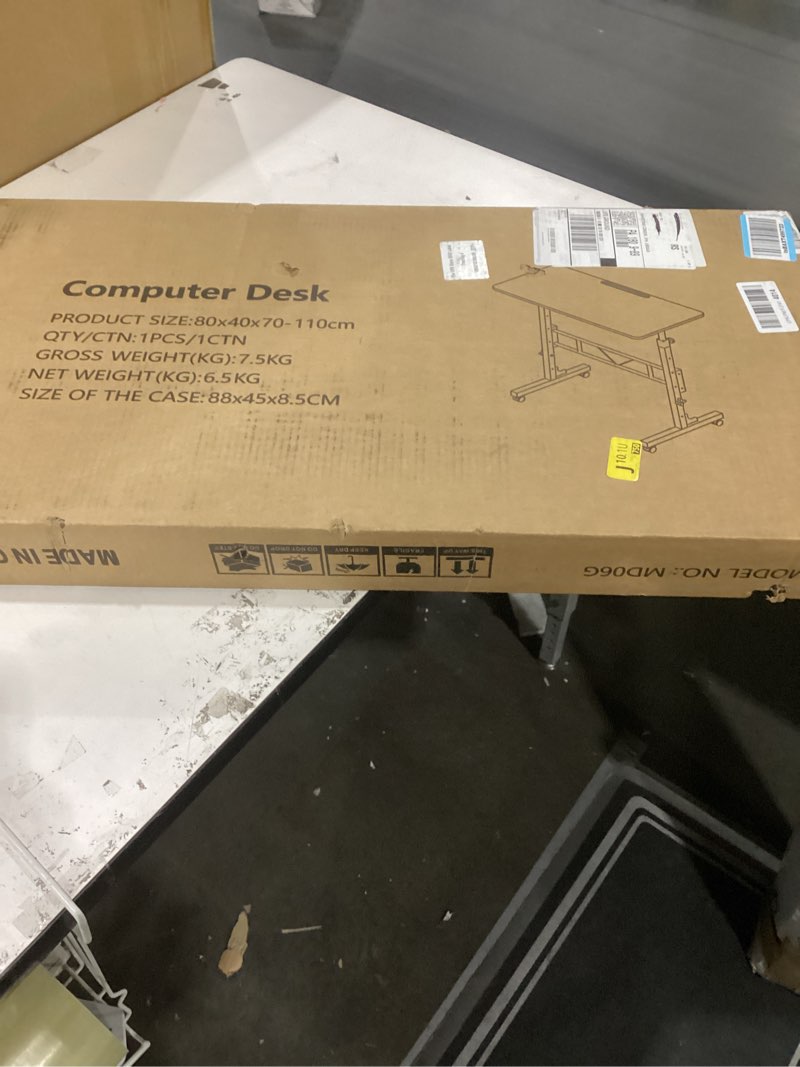 Condition photo showing New/Like New for Small Standing Desk Adjustable Height, Mobile Stand Up Desk with Wheels, 32 Inch Portable Rolling Desks for Walking Pad Treadmill Black Wood Black