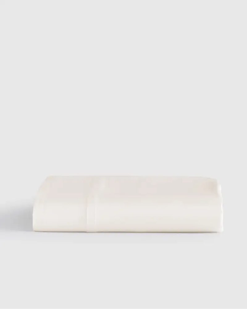quince mulberry silk flat sheet, ivory, king