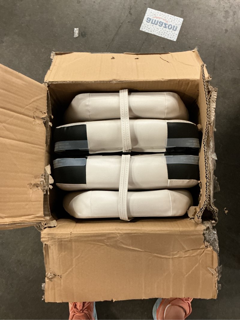 Condition photo showing As Is for low back folding boat seats 2 pack clearance - premium bass/jon/pontoon boat chairs, heavy duty waterproof fishing boat seat (white&black) low back-f1-white/black(2 seats?