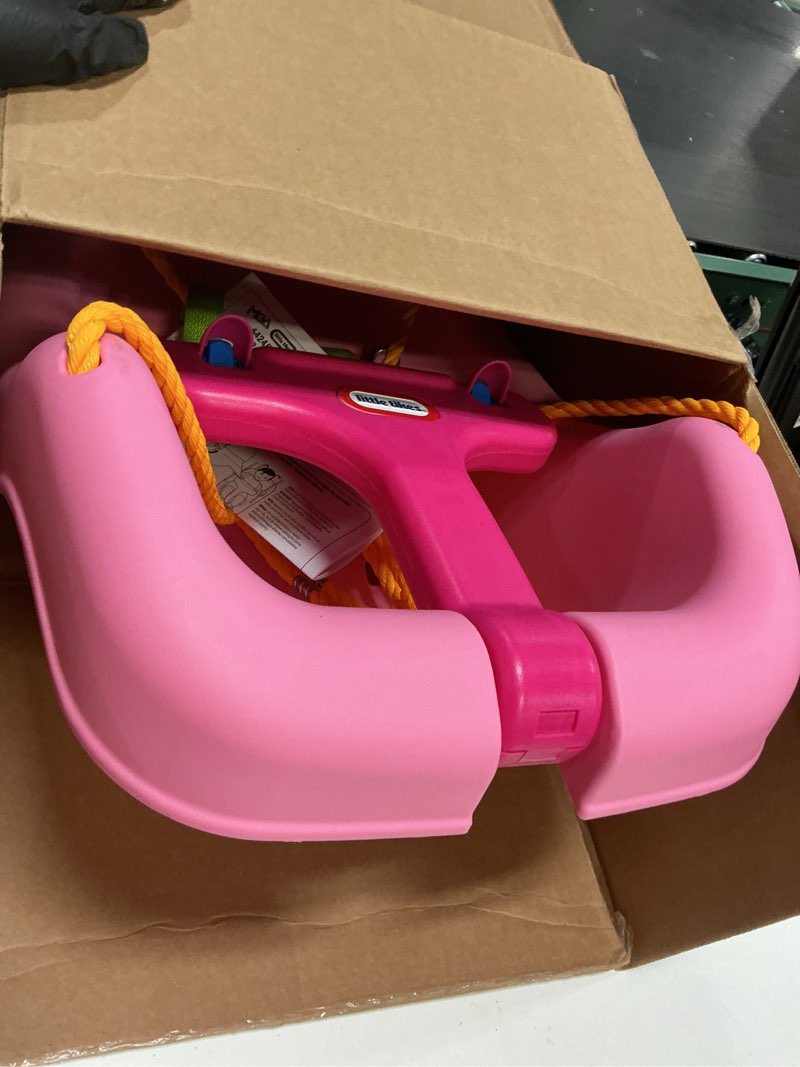 Condition photo showing Good Condition for little tikes snug 'n secure pink swing with adjustable straps, 2-in-1 for baby and toddlers ages 9 months - 4 years,16"d x 16.3"w x 17"h