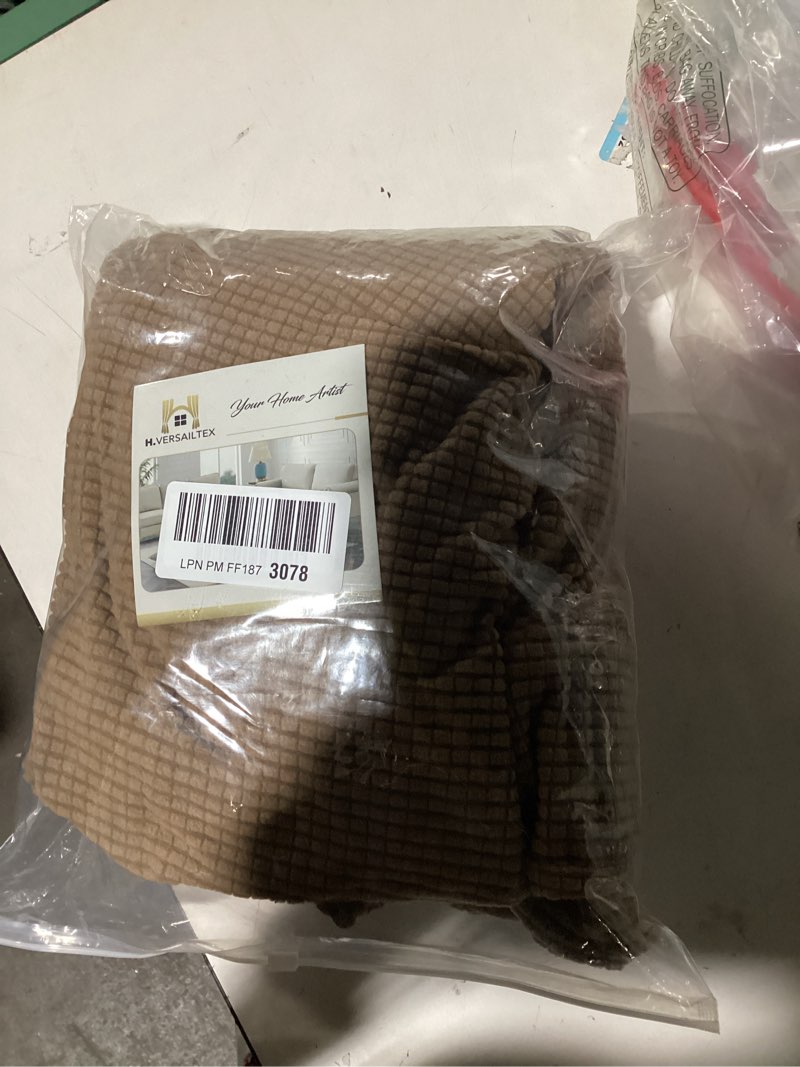 Condition photo showing Good Condition for H.VERSAILTEX Super Stretch Individual Seat Cushion Covers Sofa Covers Couch Covers Slipcover Sets Thick Jacquard Textured Twill Fabric (3 Piece XL Sofa Cushion Covers, Macchiato) Macchiato 3 Cushion XL Sofa