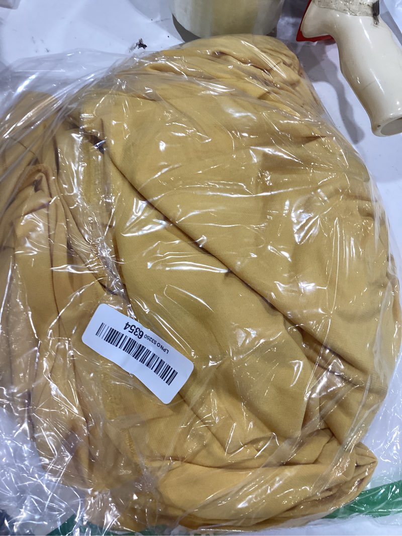 Condition photo showing Good Condition for saslax maternity off shoulders half circle gown for baby shower photo props dress small n-yellow