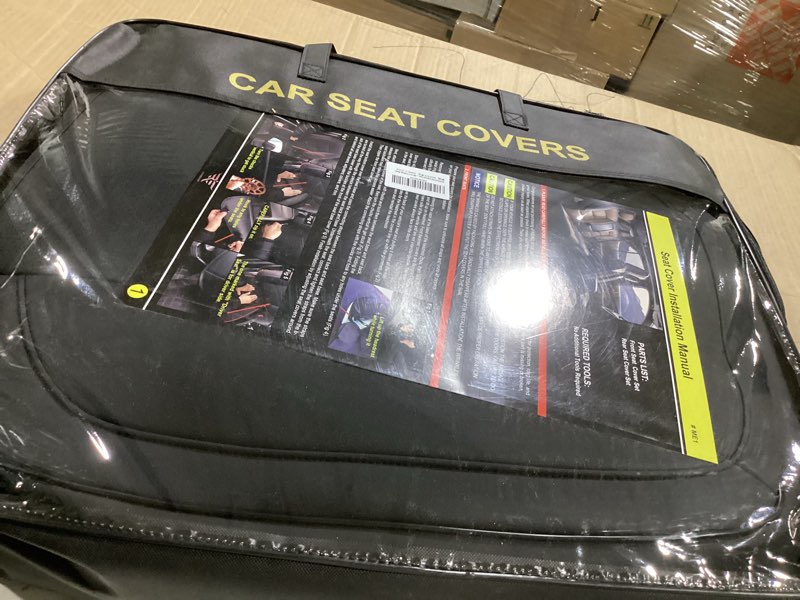 Condition photo showing Good Condition for risingstar equinox seat covers, faux leather, fit for chevy equinox 2018-2023 2024 lt ls lt fleet premier rs ls fleet l 4dr suv, not for equinox ev(full set, black) full set black