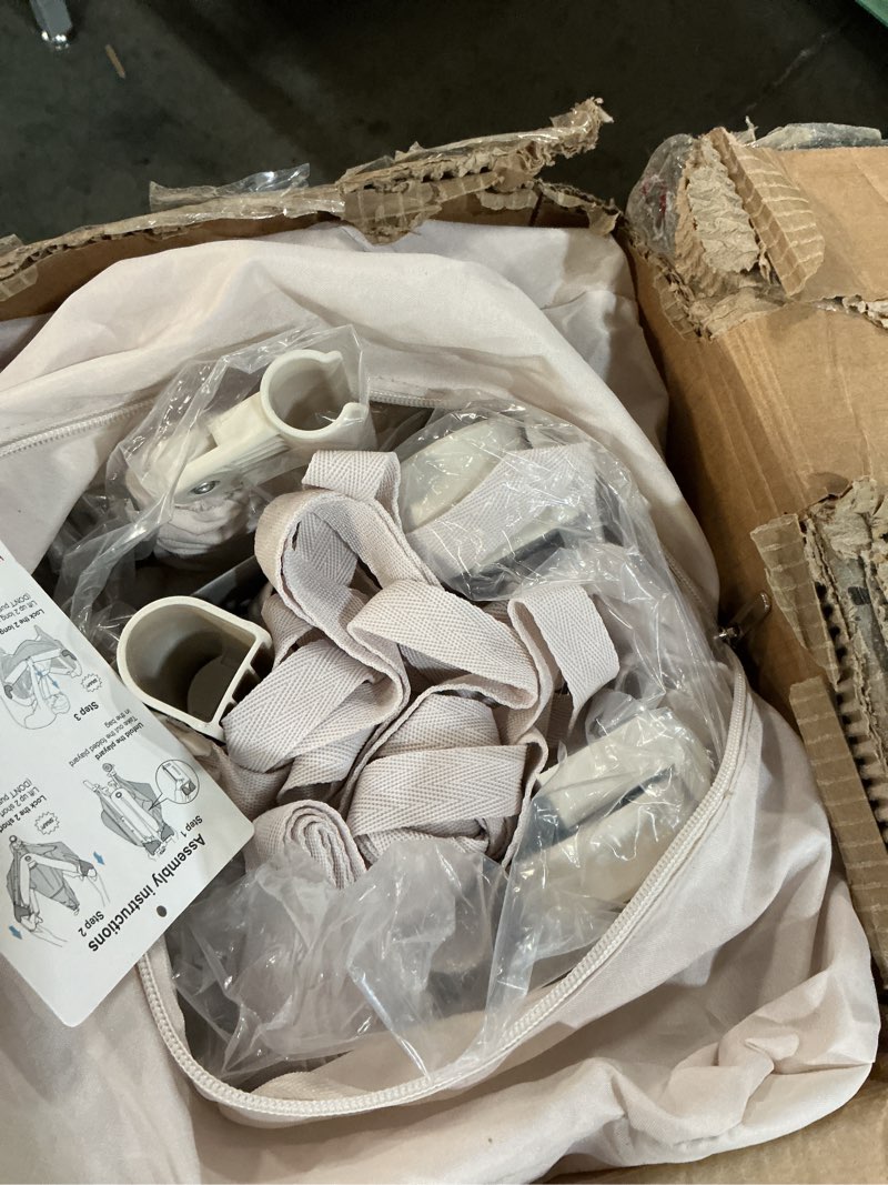 Condition photo showing Good Condition for 4 in 1 Baby Bassinet, Pack and Play, Bedside Crib Sleeper, Diaper Changer - Comes with Mattress, Mosquito Net, Bottom Storage and Toy Bar for Newborn to Toddles Beige
