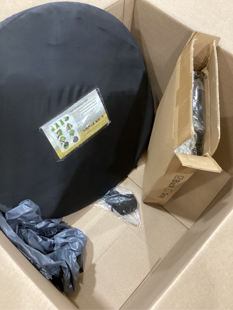 Condition photo showing Good Condition for portable camping toilet with privacy tent - foldable toilet set for adults and elderly - pop up outdoor restroom for travel (black tent with toilet)