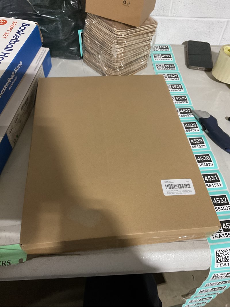 Condition photo showing New/Like New for storageworks china storage container, stackable mug storage box with dividers, stemware storage cases, hard shell china cup organizer, holds 12 tea cups and coffee mug, 1 pack, beige beige 1-pack cup and mug storage box