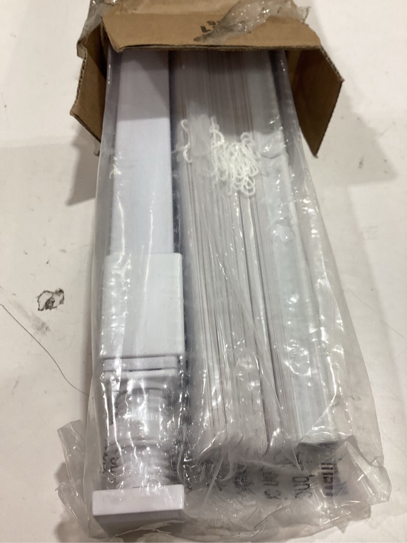 Condition photo showing Good Condition for lazblinds no tools no drill 1" vinyl mini blinds, cordless blinds for windows, light filtering horizontal window blinds & shades, 20" w x 36" h, white cordless-white 20" w × 36" h