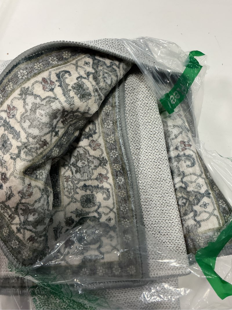 Condition photo showing Good Condition for kuta runners for hallways 2x6, vintage floral rug non-slip washable kitchen rugs grey black beige ultra thin soft printed distressed flower carpet entryway rugs for bedroom laundry nursery 2' x 6' (runner) grey black beige