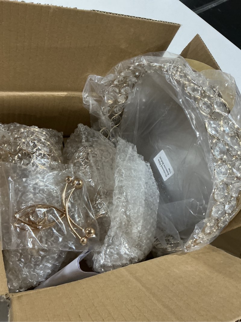 Condition photo showing Good Condition for elegant decorative trays & crystal fruit 4pcs set, crystal tea light holder - wedding centerpieces for holidays, home table decorations, fruit displays and candle holders (gold, round set of four) gold round