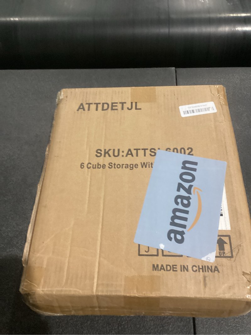 Condition photo showing New/Like New for cube storage organizer, 6-cube shelves unit with doors, diy stackable plastic clothes organizer for bedroom and under stairs storage unit, each compartment 30 x 30 x 30 cm white attsl6002