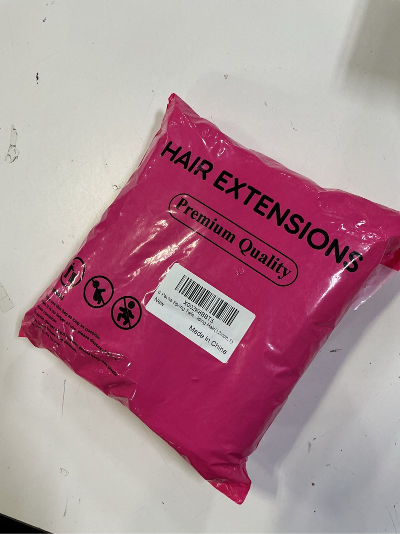 Condition photo showing New/Like New for 6 Packs Spring Twist Braiding Hair Spring Twists Twist Hair Synthetic Fiber Fluffy Twist Crochet Braids Low Temperature Twist Crochet Hair for Women Braiding Hair(12inch,1B) 12 Inch (Pack of 6) 1B