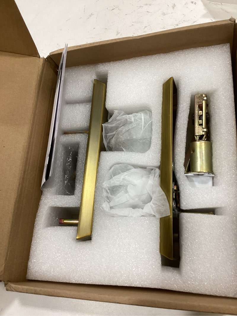 Condition photo showing Good Condition for CEYMIO Glass Door Knobs for Interior Doors - Vintage Crystal Privacy Bedroom & Bathroom Door Knob with Lock - Diamond Cut Door Handle - Antique Brass Finish (1 Pack) Privacy Antique Brass