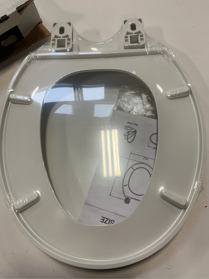 Condition photo showing New/Like New for Round(Standard) Toilet Seat, Soft-Slow Close, Round Toilet Seat For Round Toilets, Quiet-Close Lid And Seat, Easy To Install And Clean, Never Loosen, White(16.5") White Round(Standard)