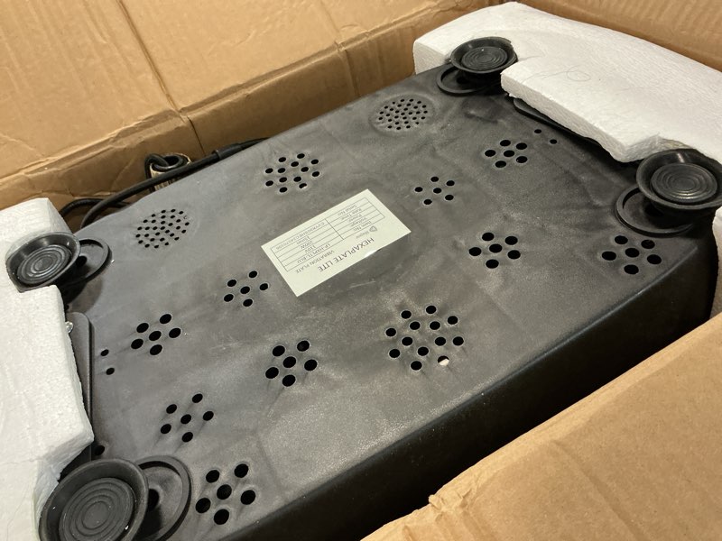 Condition photo showing As Is for lifepro hexaplate lite vibration plate exercise machine with magnetic acupoints - full body vibration platform for beginners and recovery - lymphatic drainage massager for muscle toning and fitness blue