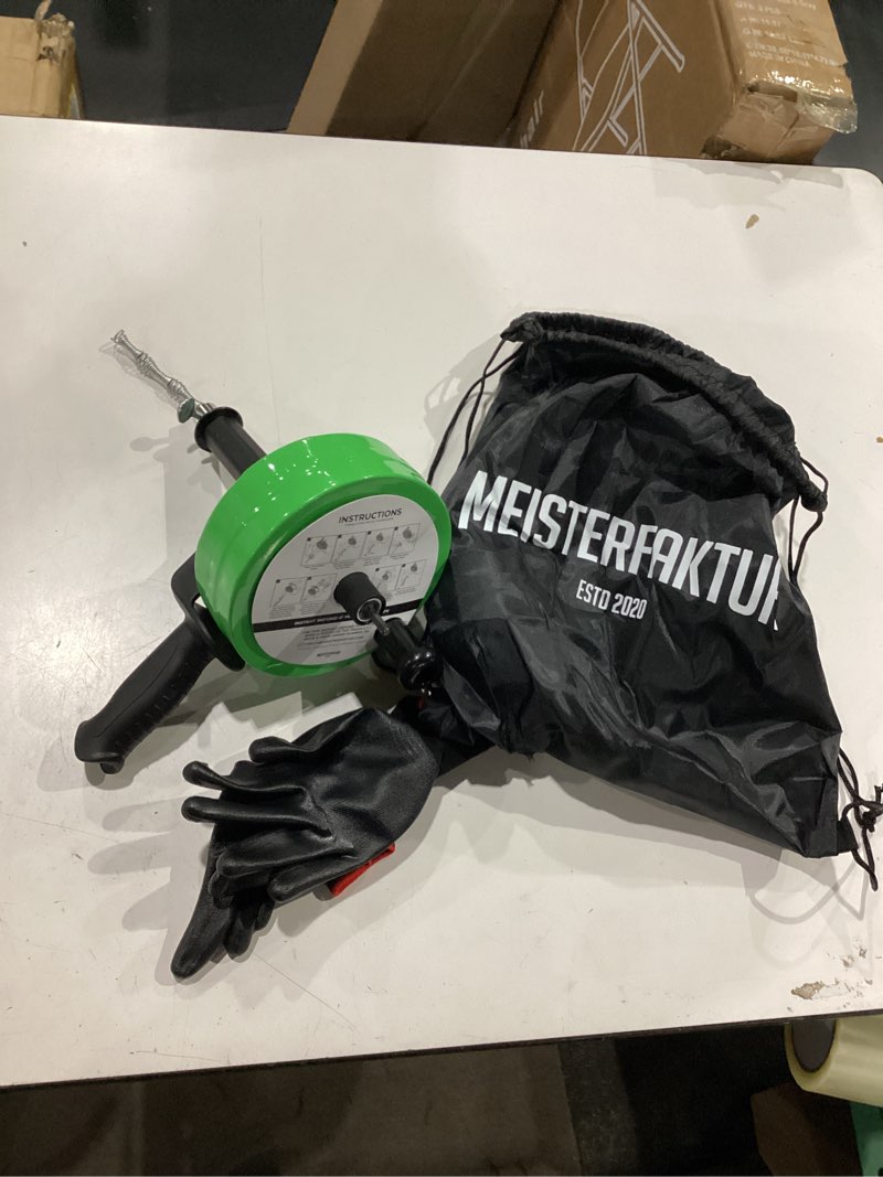 Condition photo showing Good Condition for meisterfaktur drain snake [50ft] - with drill attachment - ideal plumbing snake for sink and drain unblocking - solid drain auger for real dyis! (50 ft - 1/4 inch)