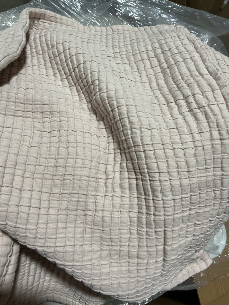 Condition photo showing As Is for organic cotton channel stitch coverlet