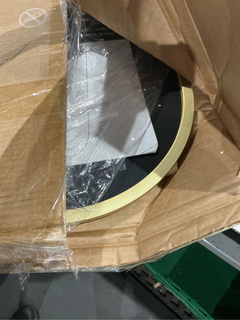 Condition photo showing Good Condition for dumos arched full length mirror with stand floor standing aluminum frame for bedroom body hanging leaning modern simple home decor shatter-proorf nano glass wall living room cloakroom gold 56"x15" gold-rounded 56"l x 15"w