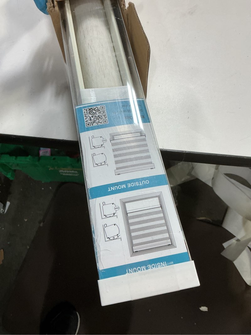Condition photo showing Good Condition for MYshade Roller Shades Zebra Blinds for Indoor Windows Cordless Day and Night Light Filtering Dual La