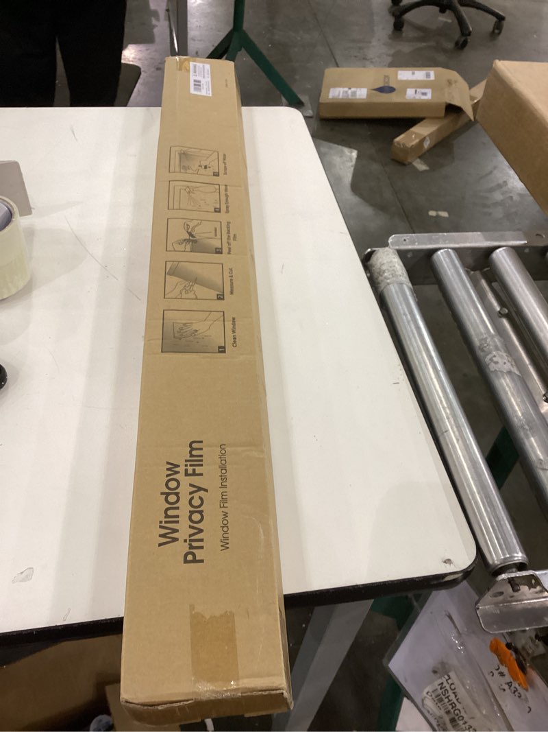 Condition photo showing New/Like New for Windimiley Window Privacy Film Frosted Glass Static Cling Black Lattice Bathroom Decorative Sticker Heat Control Uv Sun Blocking Opaque Vinyl Non-Adhesive Removable Door Covering, 35.4 x 78.7In, Pure 35.4 Inch x 6.5 Feet Pure