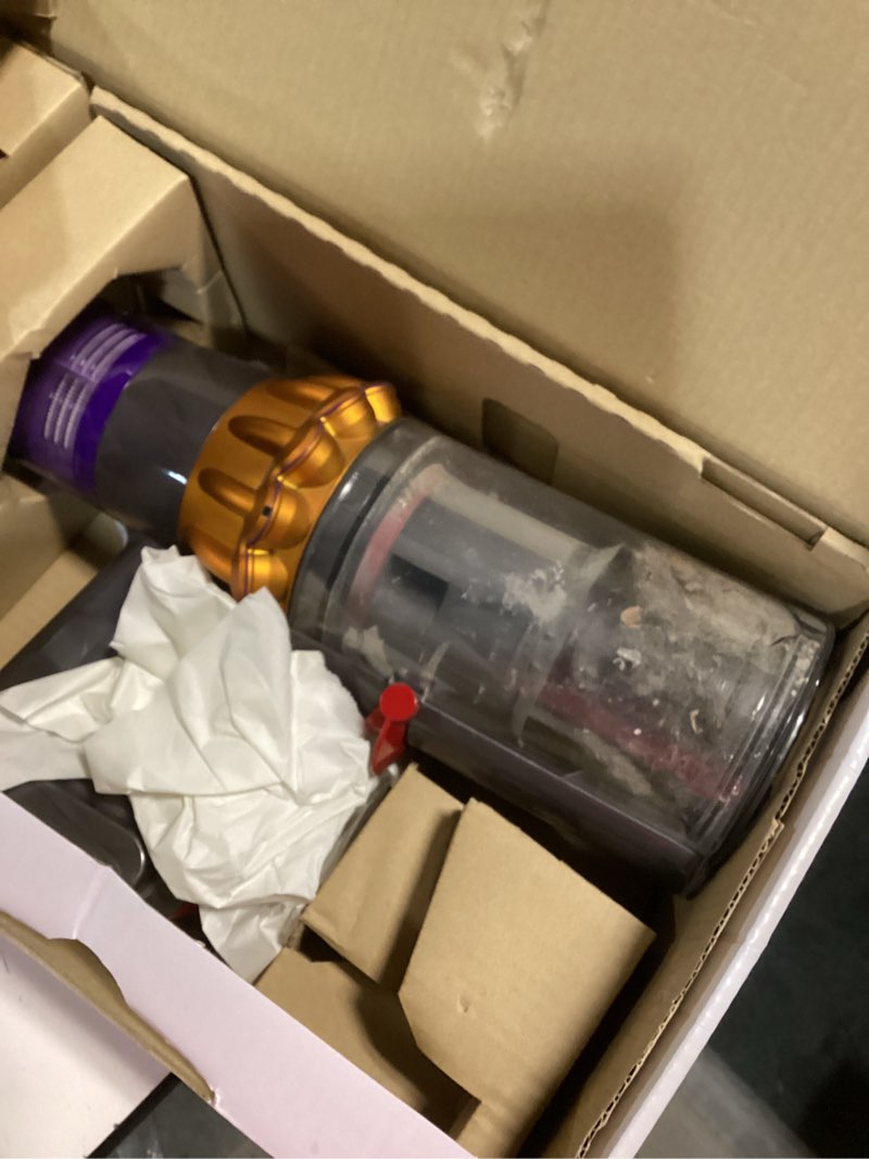 Condition photo showing As Is for dyson gen5detect cordless vacuum, 280aw, 3 power modes, up to 70 minutes,² illumination reveals dust, hepa filtration, all floor types