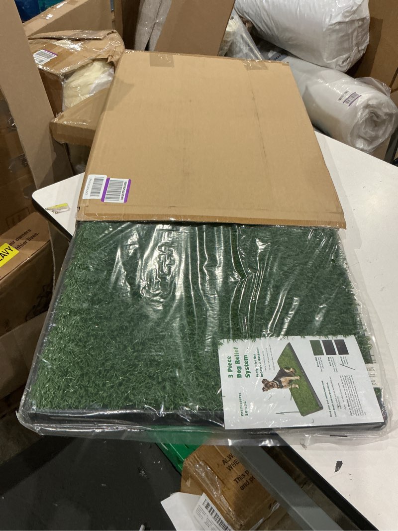 Condition photo showing Good Condition for petmaker artificial grass puppy pee pad for dogs and small pets with tray - 20x30 inches washable 3-layer reusable indoor dog potty grass training pad, easy clean pet housebreaking potty solution large 3-layer system