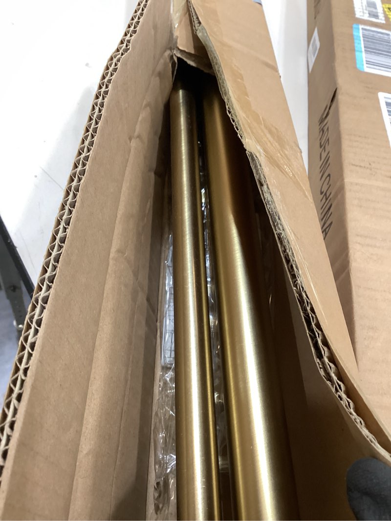 Condition photo showing Good Condition for 1-1/8 inch double curtain rod - premium nonadjustable 54in/4.5ft drapery rods - heavy duty dual curtain rods for windows - aluminum finials & adjustable concealed mounting bracket - brushed gold brushed gold 54in/4.5ft