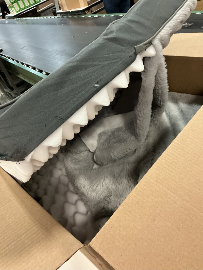 Condition photo showing As Is for Sunheir Orthopedic Dog Bed for Large Dogs - Big Waterproof Dog Crate Bed with Removable Washable Cover, Egg Crate Foam Support, Anti-Slip Bottom, Deluxe Plush Pet Bed Mat (Grey) Grey 35.0"L x 22.0"W x 3.0"Th