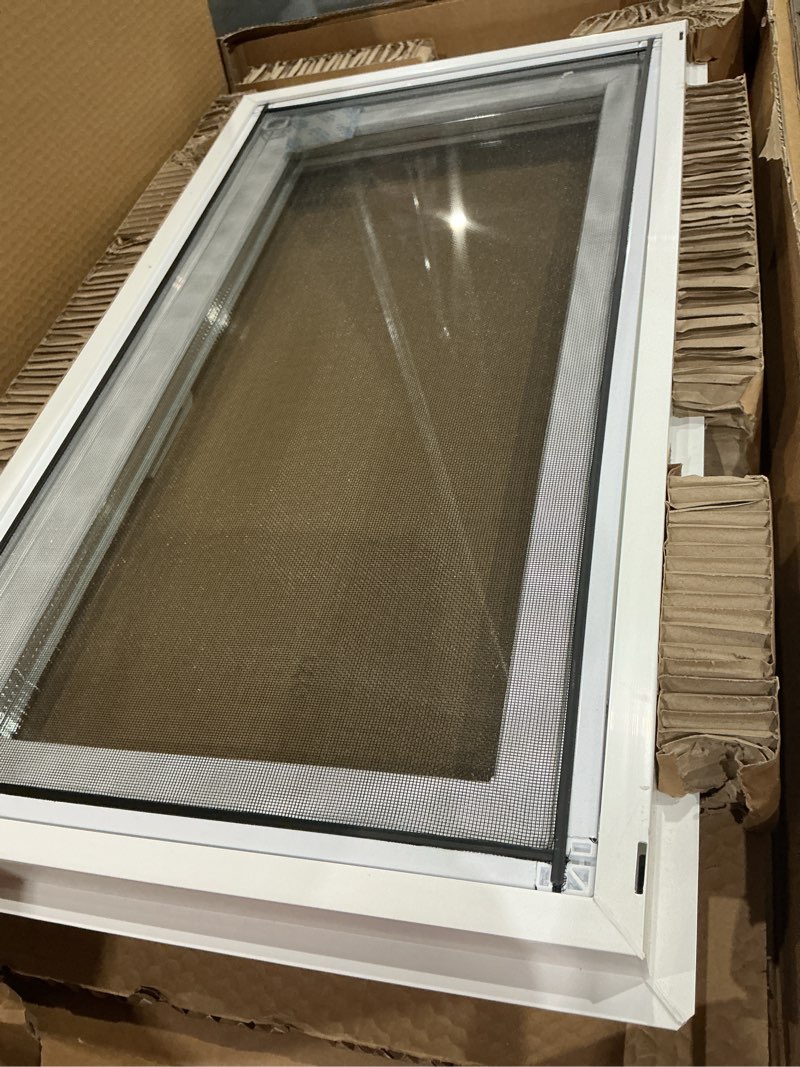 Condition photo showing As Is for hopper vinyl window