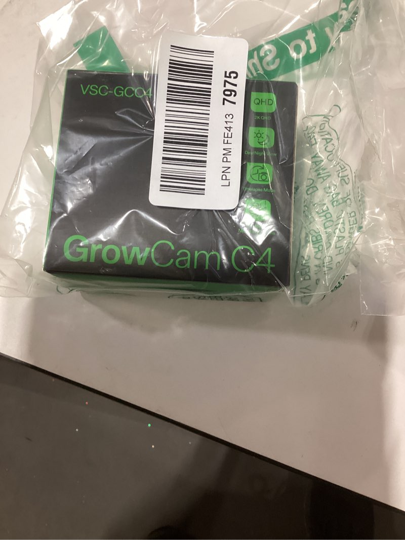 Condition photo showing As Is for VIVOSUN GrowCam C4, 2K QHD WiFi Smart Camera for Grow Tent & VGrow Smart Grow Box, Supports 2.4GHz WiFi (Not 5GHz/6GHz), Timelapse, Night Vision, SD Card Storage, 2-Way Audio, App Control