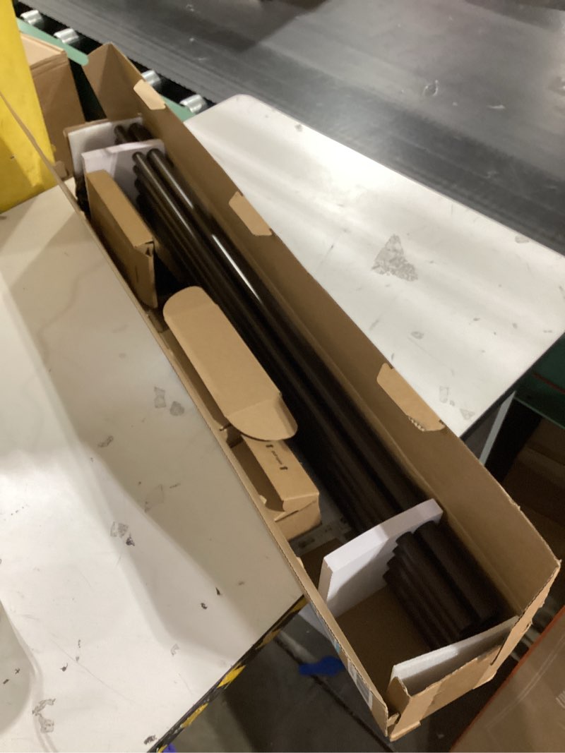 Condition photo showing As Is for KAMANINA 1 Inch Double Curtain Rods 66 to 120 Inches (5.5-10 Feet) Telescoping Heavy Duty Drapery Rod for Windows 54 to 115, Netted Texture Finials, Antique Bronze Antique Bronze 66-120"