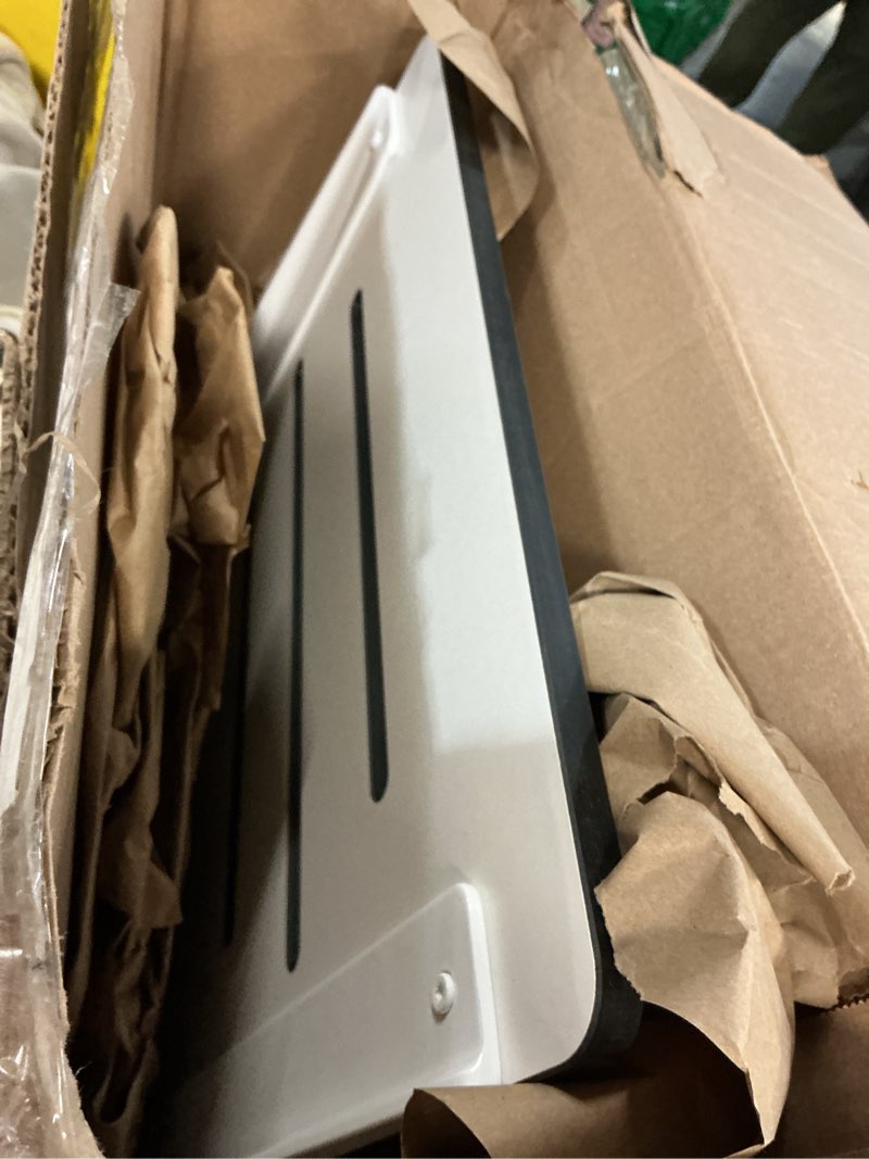 Condition photo showing Good Condition for Seachrome 18 inch Silhouette Slimline Folding Wall Mount Shower Bench Seat, White Seat with White Frame