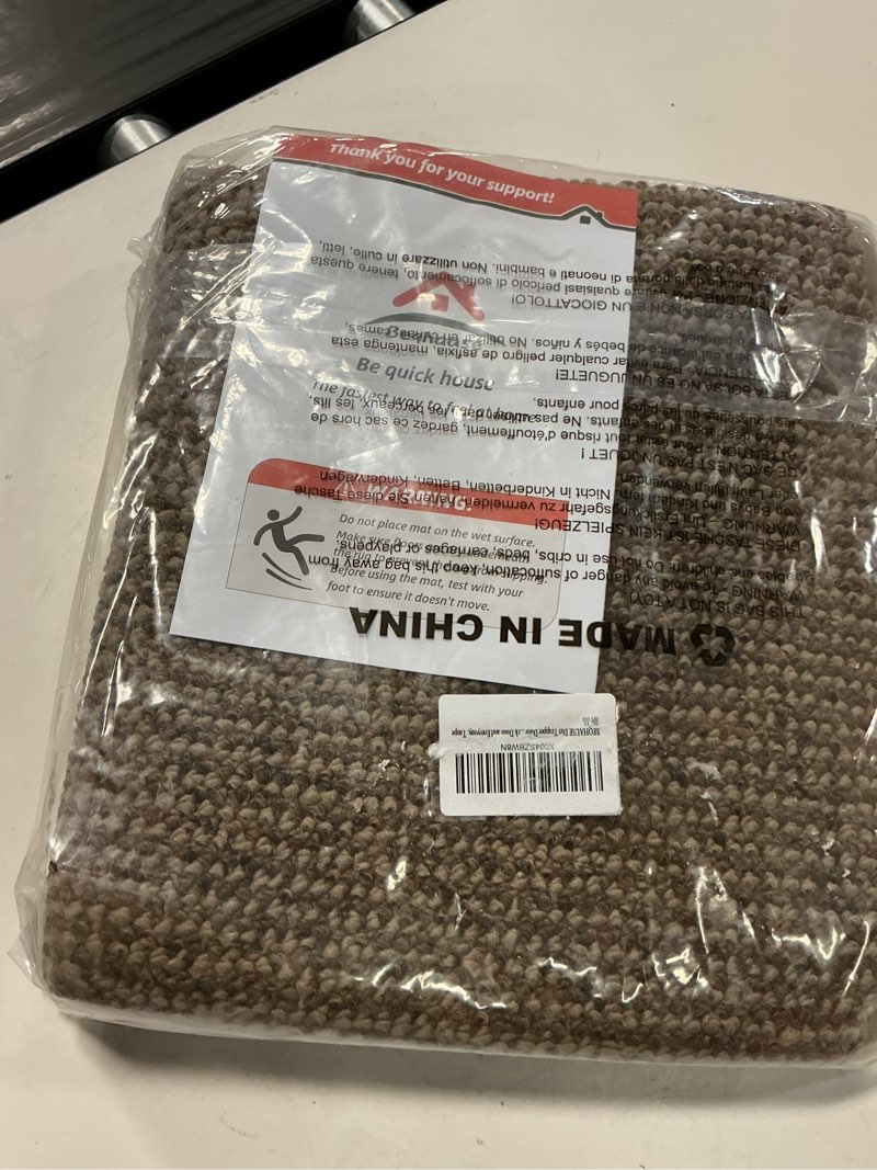 Condition photo showing Good Condition for beqhause dirt trapper door mat 24" x 36" half circle non-slip washable doormats entrance rugs absorbent welcome low profile floor mats for front back door and entryway, taupe taupe 2' x 3' (semicircular)