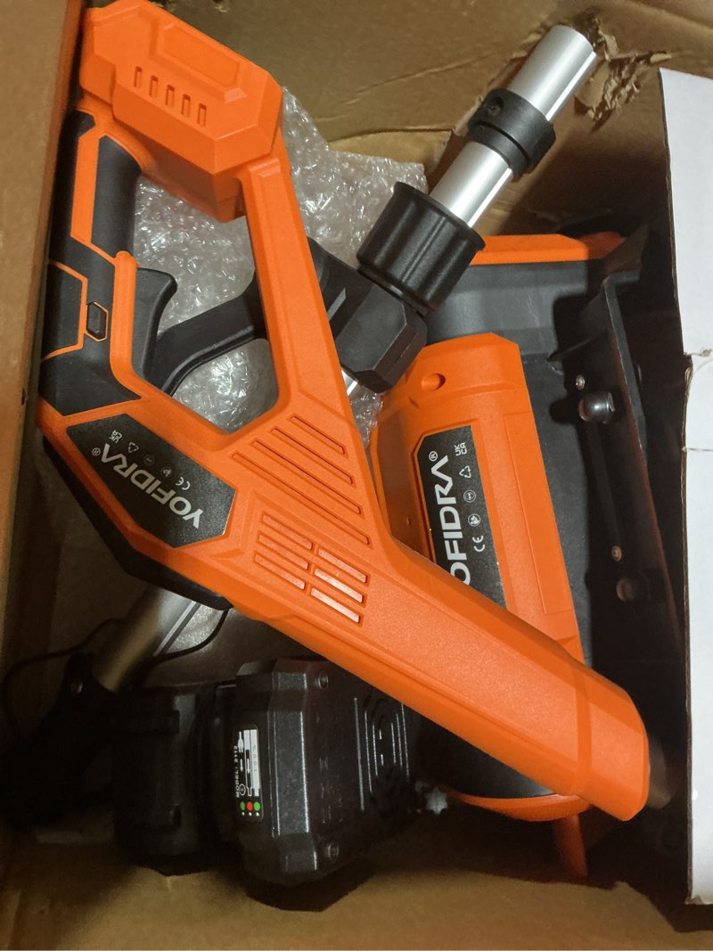 Condition photo showing Good Condition for Cordless Snow Shovel, Electric Snow Shovel 12" Width 6.7" Depth Cleaning and 20ft Throwing Distance, 4 Ah 21V Battery Brushless Snow Mover with Adjustable Front Handle for Driveway, Steps, Patio Orange