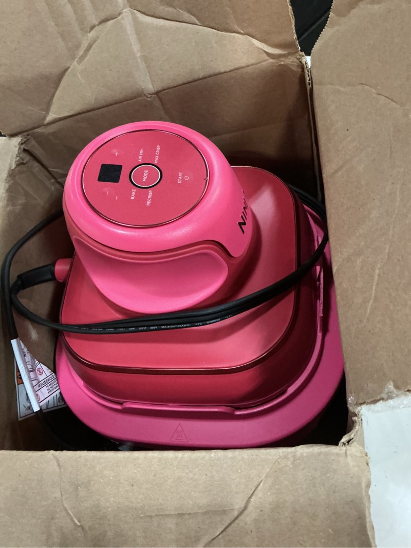 Condition photo showing Good Condition for ninja crispi 4-in-1 glass air fryer | 450°f | non-toxic | 4qt & 6-cup glass containers w/lids | microwave, freezer, dishwasher safe | max crisp, air fry, bake, recrisp | cherry crush | fn101dr cherry crush 4 qt