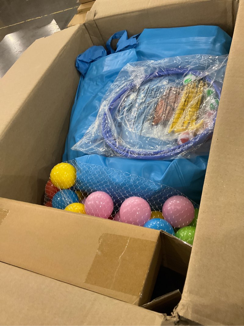 Condition photo showing Good Condition for Inflatable Bounce House with Blower, PVC Bouncer for Kids Ages 3-8, Indoor and Outdoor Bouncy Playhouse, Jumping Castle with Pump, Ball Pit, Ringtoss and Target Game, Bouncer for 3 Kids