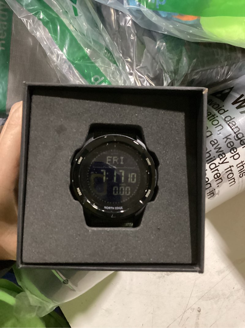 Condition photo showing Good Condition for cakcity tactical watches for men military sport watches with carbon fiber case lightweight waterproof watch for women/men digital watches with compass,step counte,metronome,5atm green