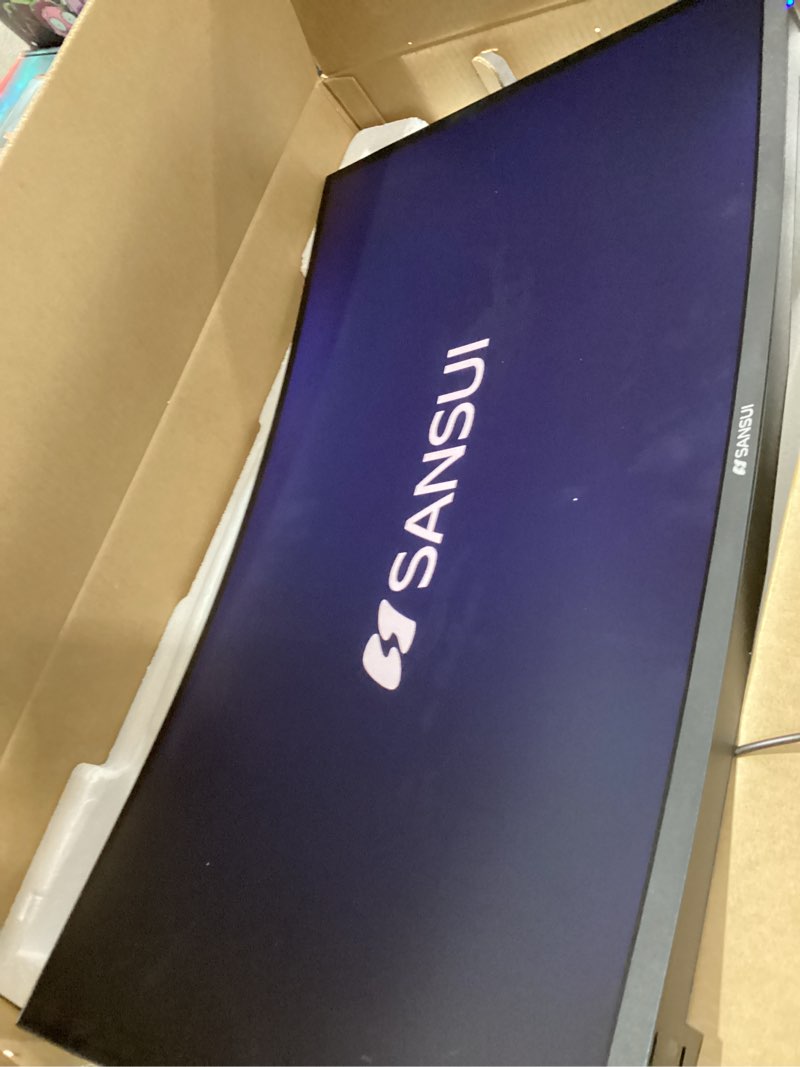 Condition photo showing As Is for SANSUI 32 Inch Curved 240Hz Gaming Monitor High Refresh Rate, FHD 1080P Gaming PC Monitor HDMI DP1.4, Curved 1500R, 1Ms MPRT, HDR,Metal Stand,VESA Compatible(DP Cable Incl.) 32 Inch 240Hz Curved Gaming FHD