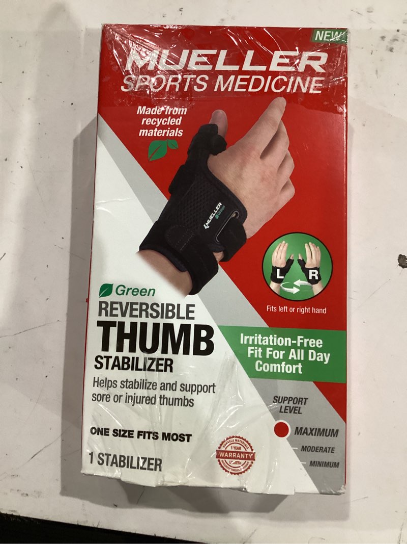Condition photo showing Good Condition for mueller reversible thumb stabilizer one size fits most maximum supportmueller