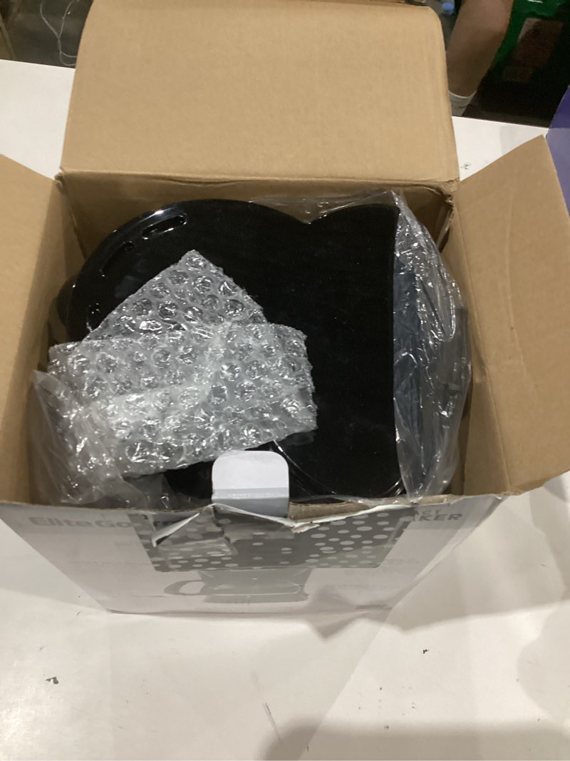 Condition photo showing As Is for Elite Gourmet EHC4128 Automatic 4-Cup Brew & Drip Coffee Maker with Pause N Serve, Glass Carafe, Reusable Filter, On/Off Switch, Keep Warm, Water Level Indicator, Black 4 Cups Black