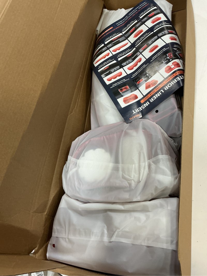 Condition photo showing Good Condition for Interior Silicone Liner Insert Custom Fit for Tacoma 2016-2023, Interior Silicone Pads Kits for Tacoma Gen 3rd, Silicone Organizer Tray for Tacoma - for Tacoma Crew Cab only - Fully Covered Red Tacoma Gen 3rd (2016-2023) & Crew Cab