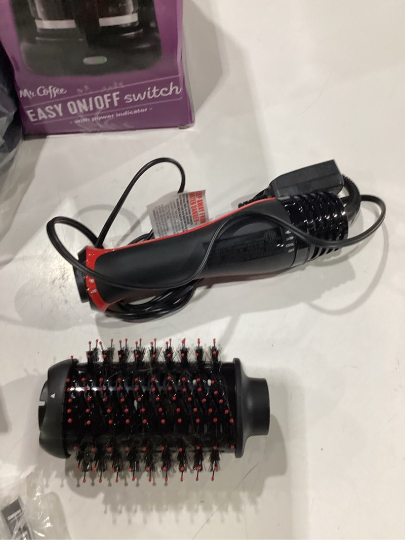 Condition photo showing As Is for revlon one-step volumizer plus hair dryer and hot air brush - black