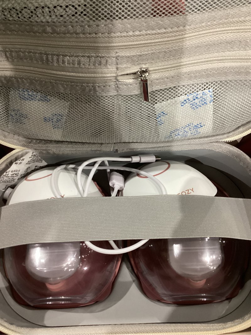 Condition photo showing Good Condition for momcozy breast pump hands free mobile style | m6, wearable breastfeeding pump ideal rhythm for more milk, doublefit flange more fit & discreet with 3 modes & 9 levels, 24mm - 2 pack cozy red 2 count cozy red