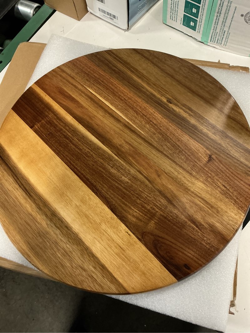 Condition photo showing New/Like New for acacia wood lazy susan wood turntable tray cabinet organizer, 16"