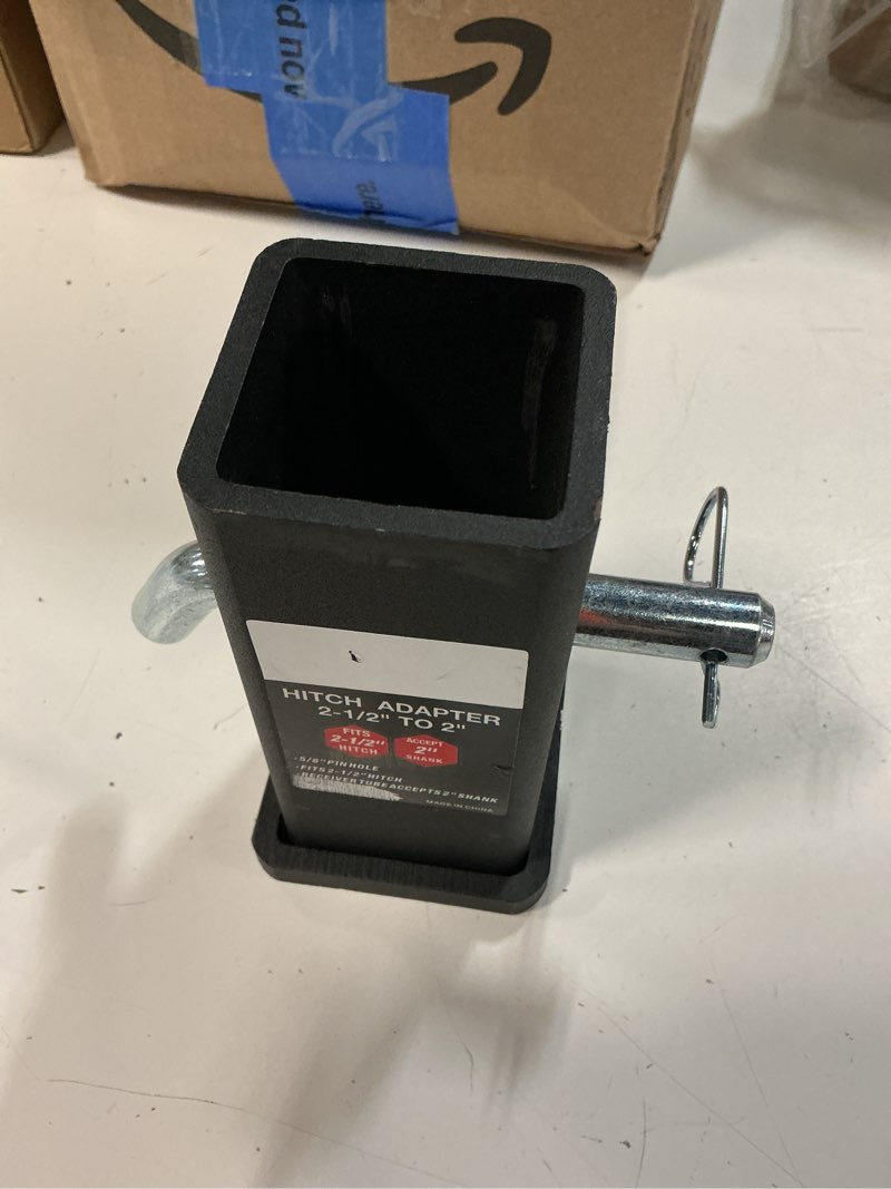 Condition photo showing Good Condition for toptow 64028hp trailer hitch adapter 2-1/2" to 2" hitch reducer sleeve carbon steel, 5/8 inch pin & clip included