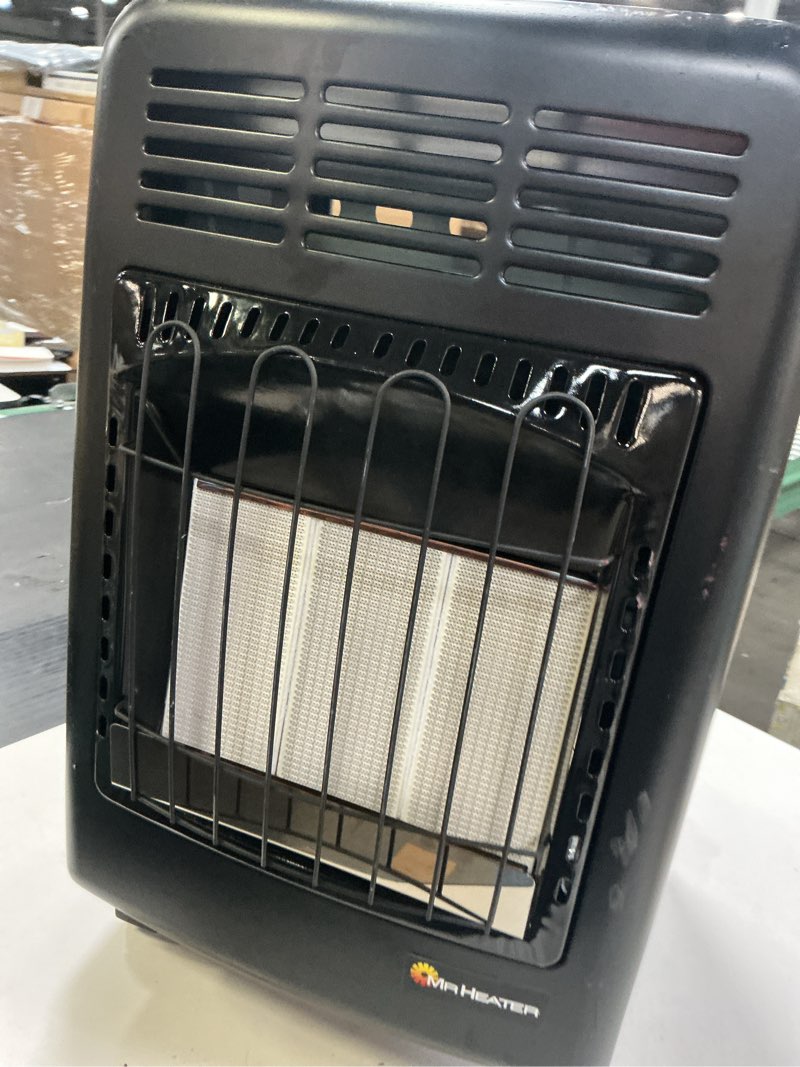 Condition photo showing As Is for Mr. Heater MH18CH Radiant Cabinet LP Heater,Black