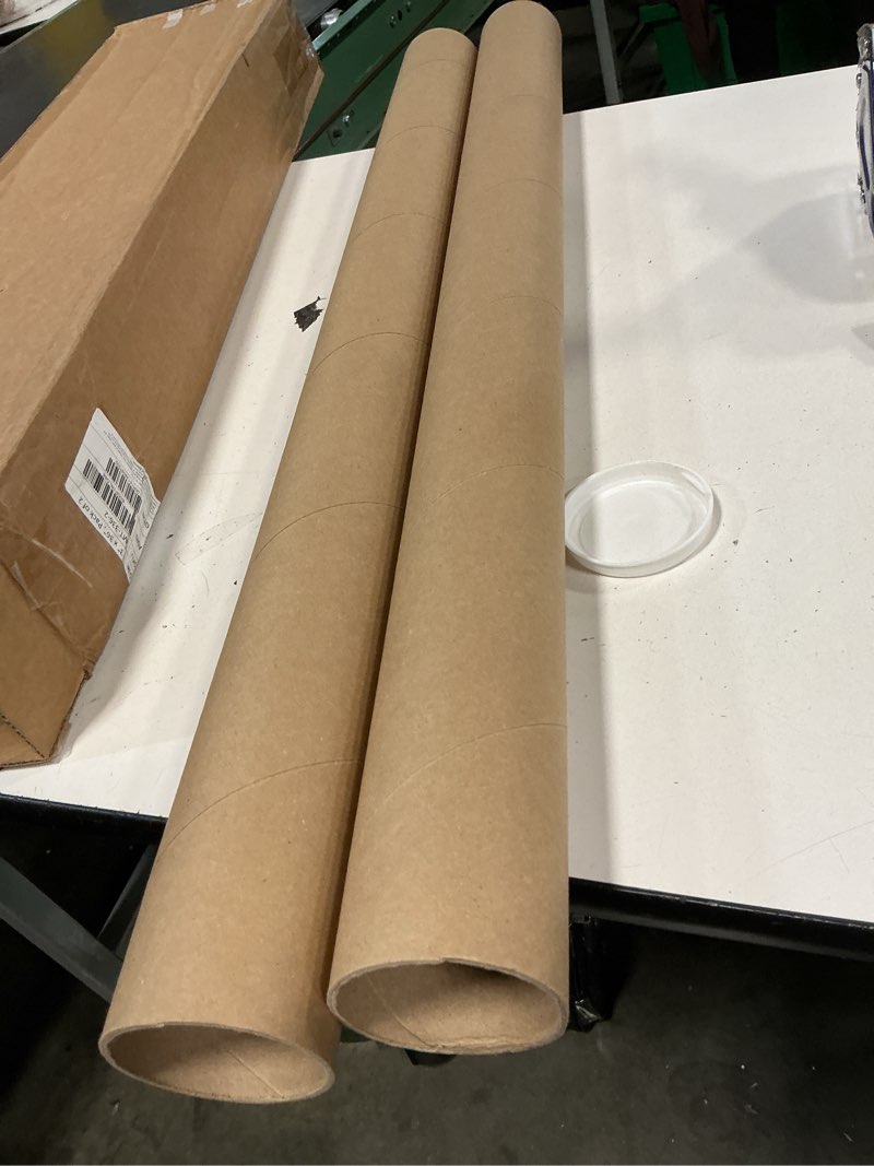 Condition photo showing As Is for 3" x 36" reinforced kraft paper mailing tube, pack of 2 tubes with 4 caps – secure usps approved poster tube – made in usa cardboard tube for shipping and storing posters, prints, artwork inside diameter: 3" length: 36"
