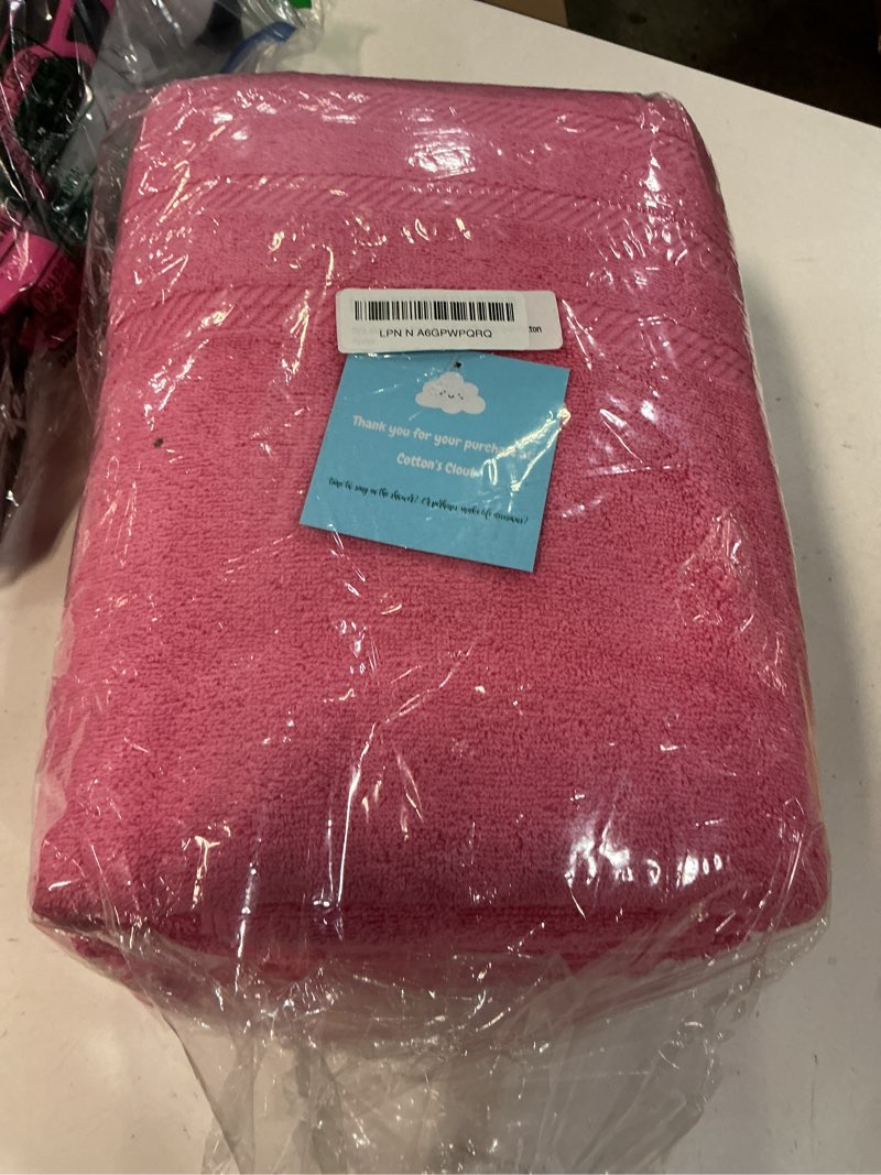 Condition photo showing Good Condition for Pink Bath Towels 27x54 – Pack of 4 | Soft & Quick-Dry | Highly Absorbent 100% Ring Spun Cotton Towels for Bathroom, Spa, Home & Hotel Use (Pink Bath Towels, 27x54- Pack of 4)