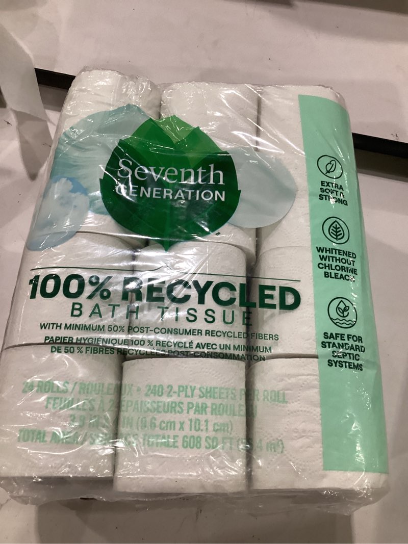 Condition photo showing Good Condition for seventh generation 2-ply recycled bath tissue  24 rolls  5 pack