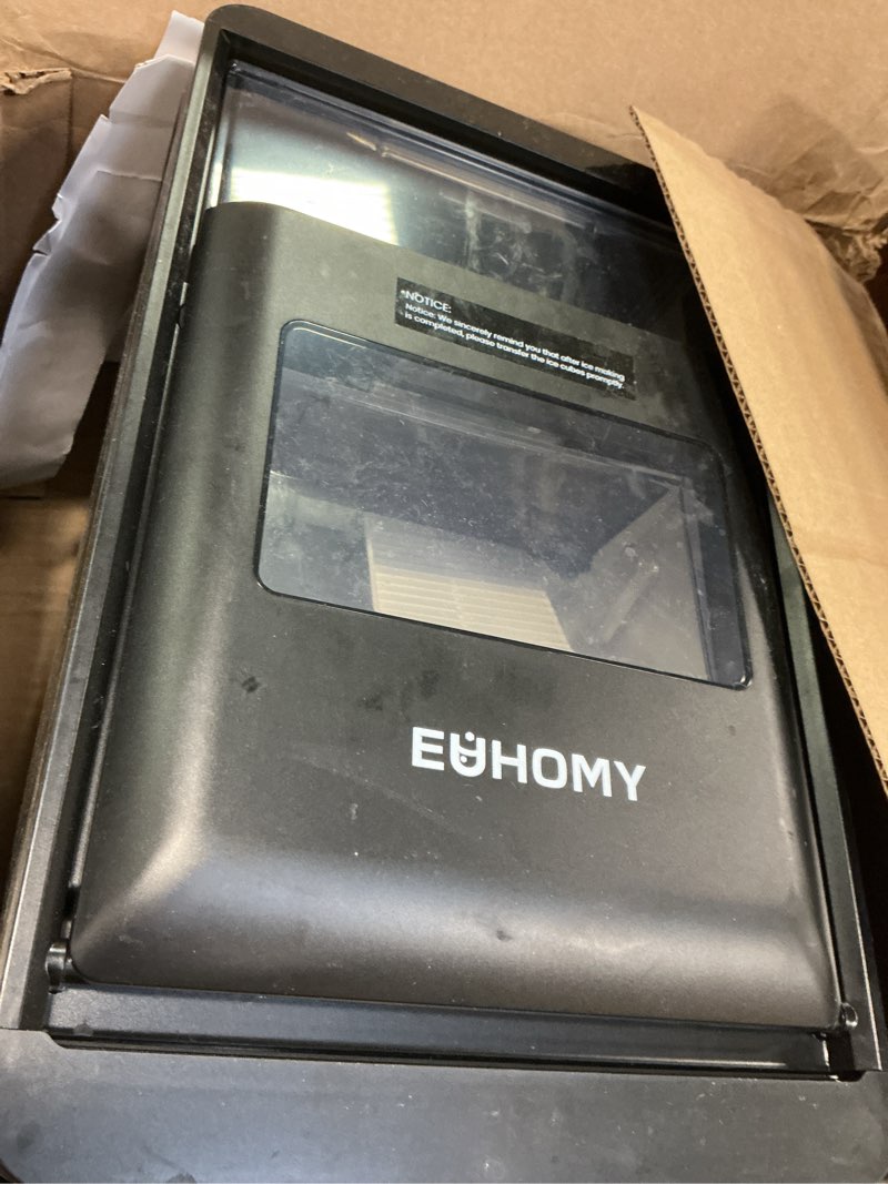 Condition photo showing As Is for EUHOMY Crescent Ice Makers Countertop, 35Lbs/24H, 16Pcs in 12Mins, Auto Deep Cleaning, Timer, Portable Crescent Ice Maker Countertop with Crystal-Clear Ice Cubes for Home/Office/Party