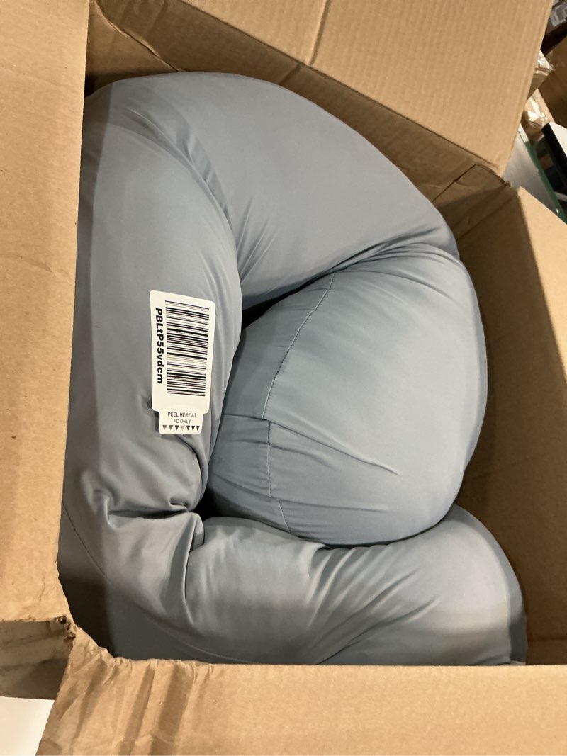 Condition photo showing As Is for moon park pregnancy pillows for sleeping - u shaped full body maternity pillow with removable cover - support for back, legs, belly, hips - 57 inch - grey - cooling cover grey cooling cover - 57 inch